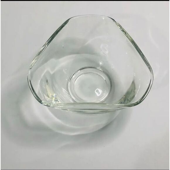 anchor hocking glass chip and dip replacement dip bowl clear vintage triangle - Picture 4 of 5